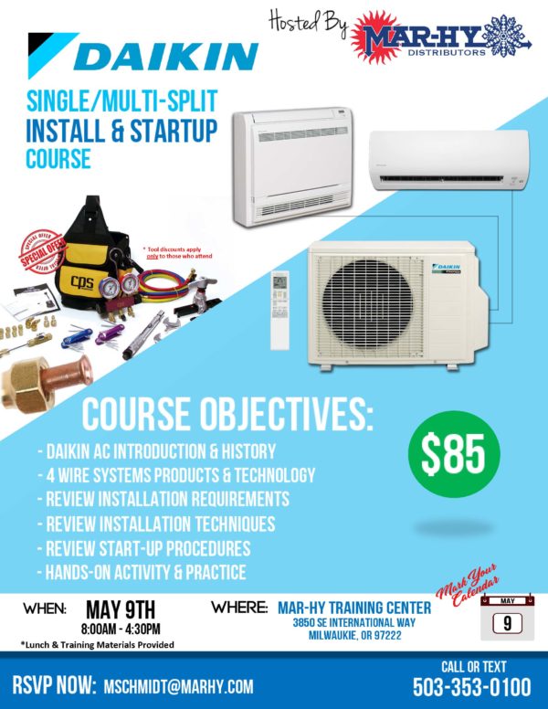 Daikin Mini & MultiSplit Install & Startup MarHy Distributors we