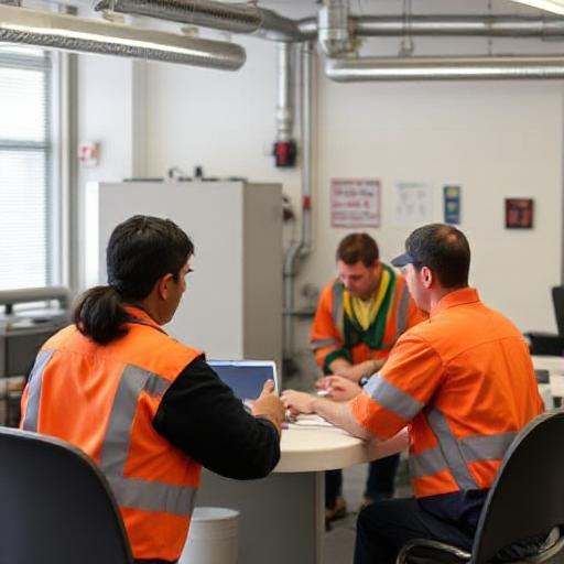 HVAC training session with students