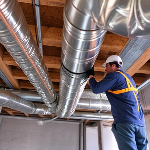 HVAC technician practicing safety measures