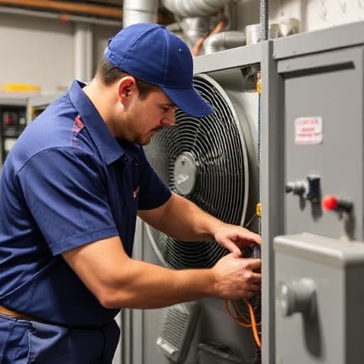 HVAC Technician Working